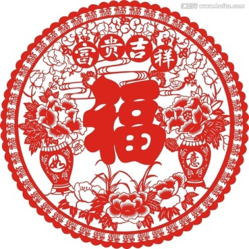 剪紙 雙瓶