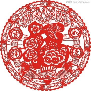 剪紙 吉祥如意