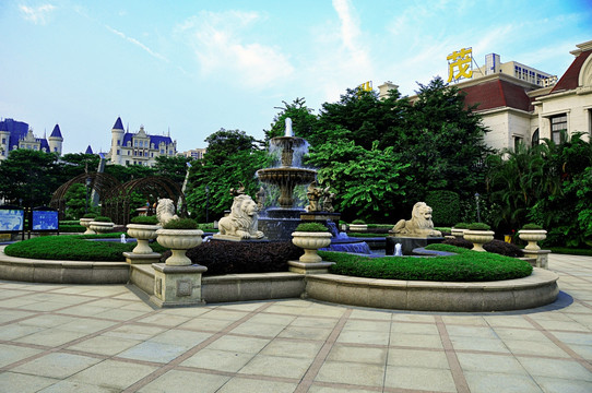 欧美风格的花园喷泉