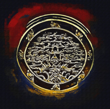 復(fù)古畫(huà) 佛教浮雕