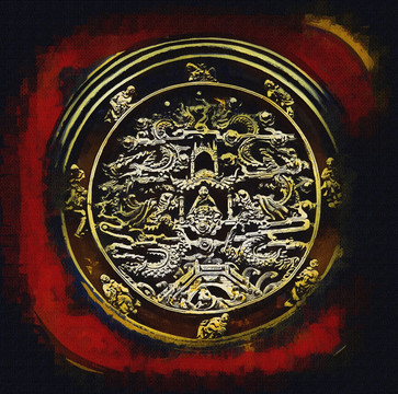 復(fù)古畫(huà) 佛教浮雕