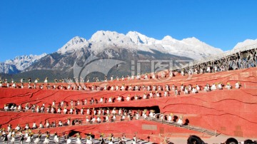 丽江露天剧场 玉龙雪山