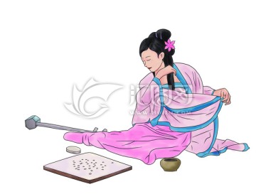 下棋古装女子