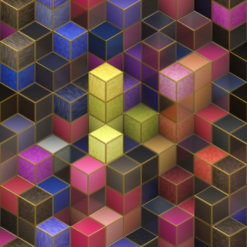 3D立方體背景圖案 無(wú)分層