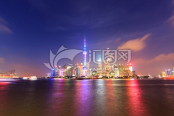 上海浦东陆家嘴夜景