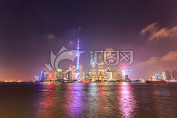 上海浦东陆家嘴夜景