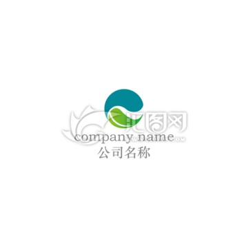 圆形树叶环保企业logo设计