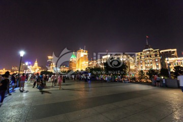 上海外滩欧式古典建筑夜景