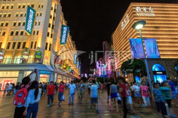 上海南京路步行街夜景