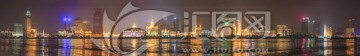 上海外滩夜景全景接片大图