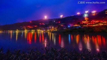 涼山彝族火把節(jié)夜景