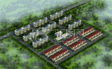 住宅小區(qū)鳥瞰圖