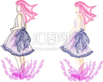 少女的祈禱 手繪服裝設(shè)計