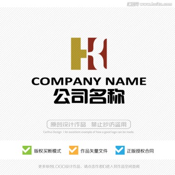 HK字母 KH字母 LOGO