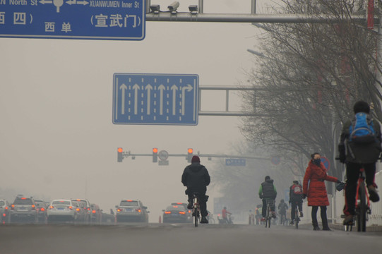 北京长安街雾霾