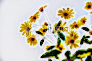 抽象花卉裝飾畫(huà) 不分層