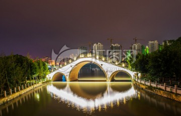 南塘街夜景 温州夜景 拱形桥