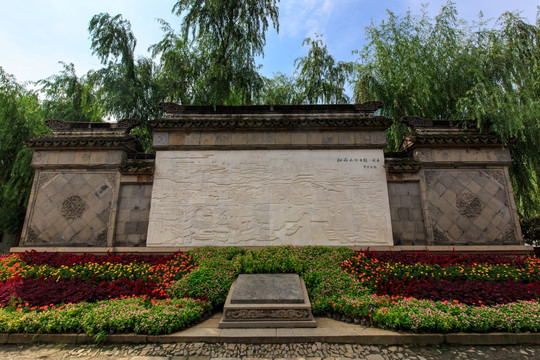 苏州周庄照壁浮雕砖雕