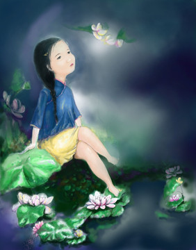 溪邊的小孩