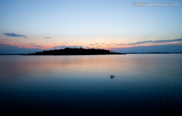 晚霞 湖泊