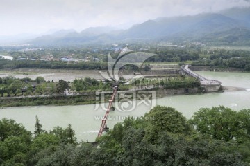 都江堰景区 俯视都江堰