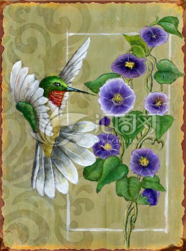 花卉 小鳥(niǎo) 無(wú)框畫 裝飾畫
