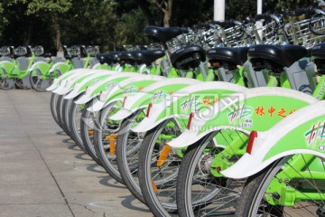城市锻炼便民自行车摆放停放点