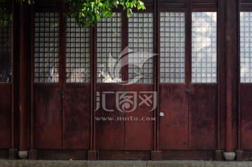 中式木门 古典庭院 木格子门