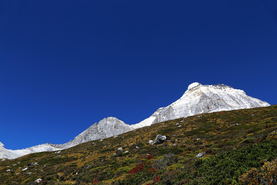 高原蓝天雪山