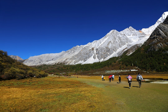 四川稻城亚丁雪山之下