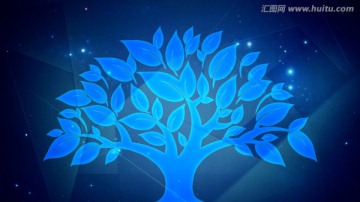 藍(lán)色高光樹形背景素材