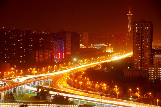 郑州郑东新区CBD繁华夜景