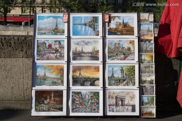 巴黎塞纳河街头油画
