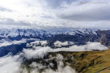 瑞士雪朗峰山顶风景