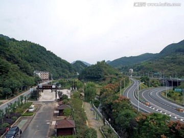 千岛湖镇富泽村和杭千高速全景