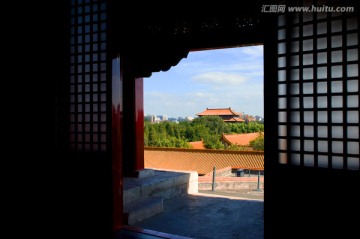 北京故宫角楼远眺太和殿