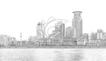 上海外灘線描（未分層）