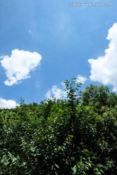 蓝天白云 山峰 山坡