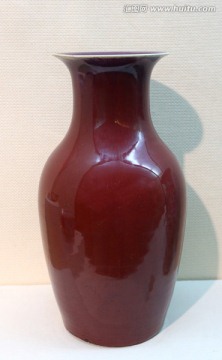 清代窑变红釉瓶