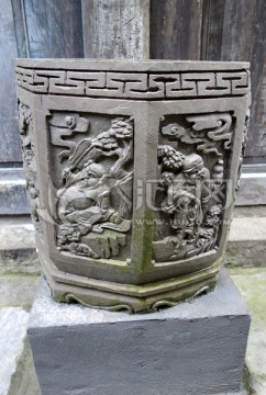 石雕 水缸