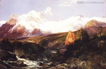 風(fēng)景油畫 特頓山脈