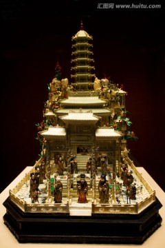 象牙雕群仙祝寿塔