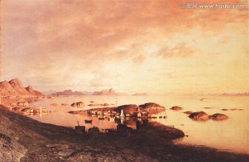 風(fēng)景油畫 羅弗敦夏天的傍晚