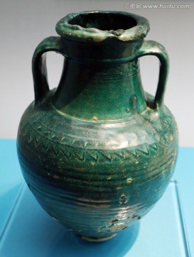 唐代西亚绿釉陶壶