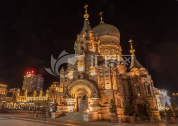 圣索菲亚教堂夜景