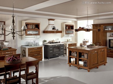 高清实木橱柜模压橱柜整体厨房