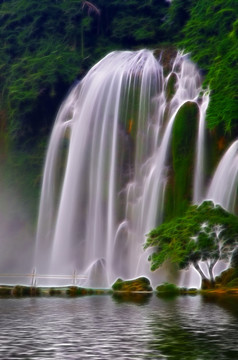 抽象山水风景画