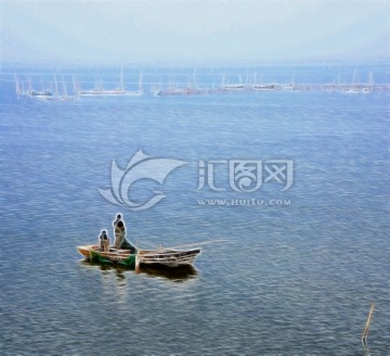 數(shù)碼抽象畫(huà) 漁船