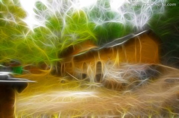 抽象畫 暖調(diào)風(fēng)景