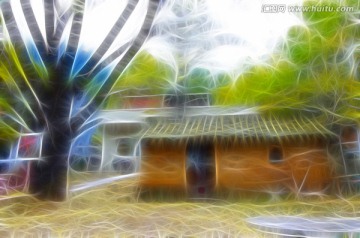 抽象畫(huà) 暖調(diào)風(fēng)景